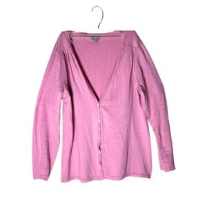 Feminine J. Jill Pink Silk Cotton Cashmere Cardigan  | Size M